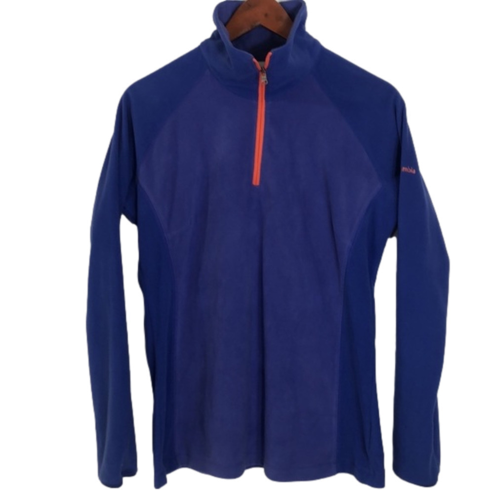 columbia fleece zip up, purple w/ orange Large